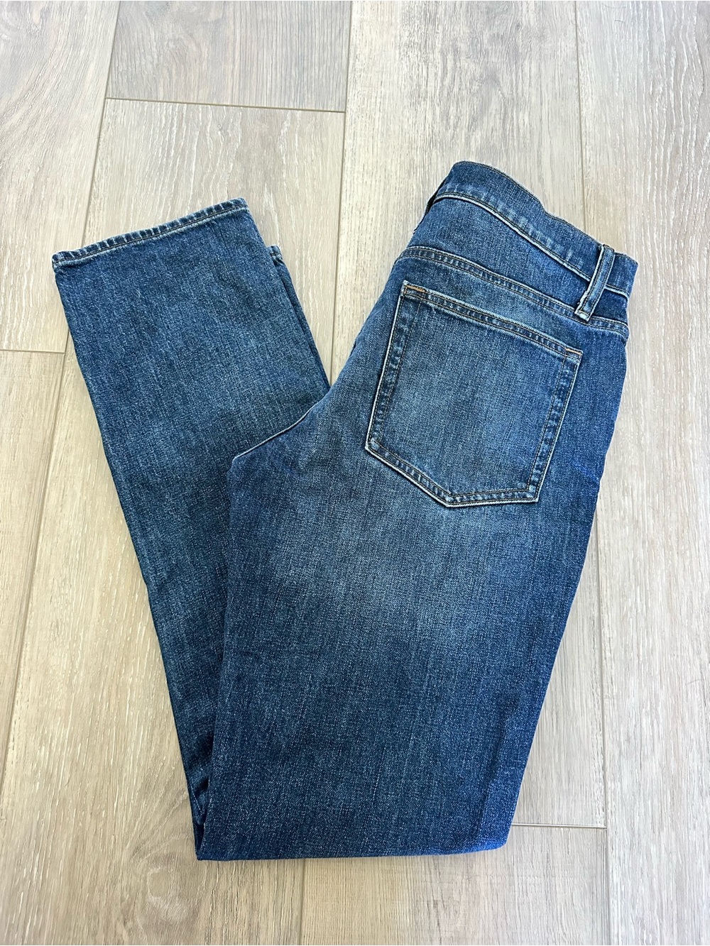 J. Crew Factory Straight-Leg Jeans in Dark Blue Wash
